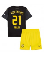 Borussia Dortmund Donyell Malen #21 Bortedraktsett Barn 2024-25 Korte ermer (+ bukser)